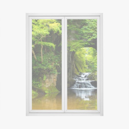 Fensteraufkleber geheimer wasserfall im felsbogen – Wallnifity®
