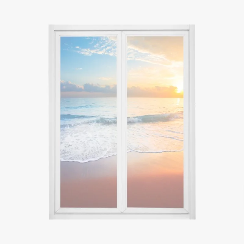 Fensteraufkleber ruhiger sonnenuntergang über dem meer