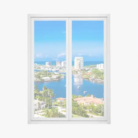 Fensteraufkleber Fort Lauderdale stadtskyline am meer – Wallnifity®