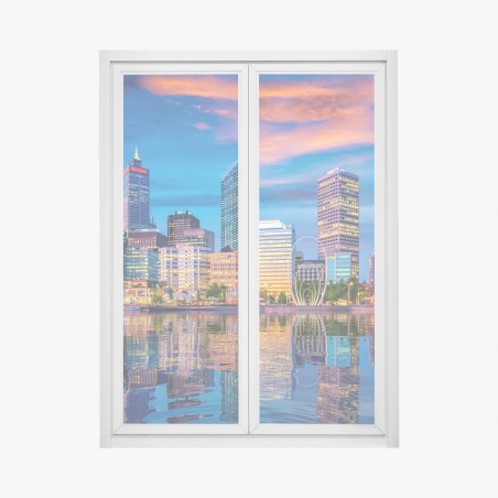 Fensteraufkleber Perth skyline bei sonnenuntergang – Wallnifity®