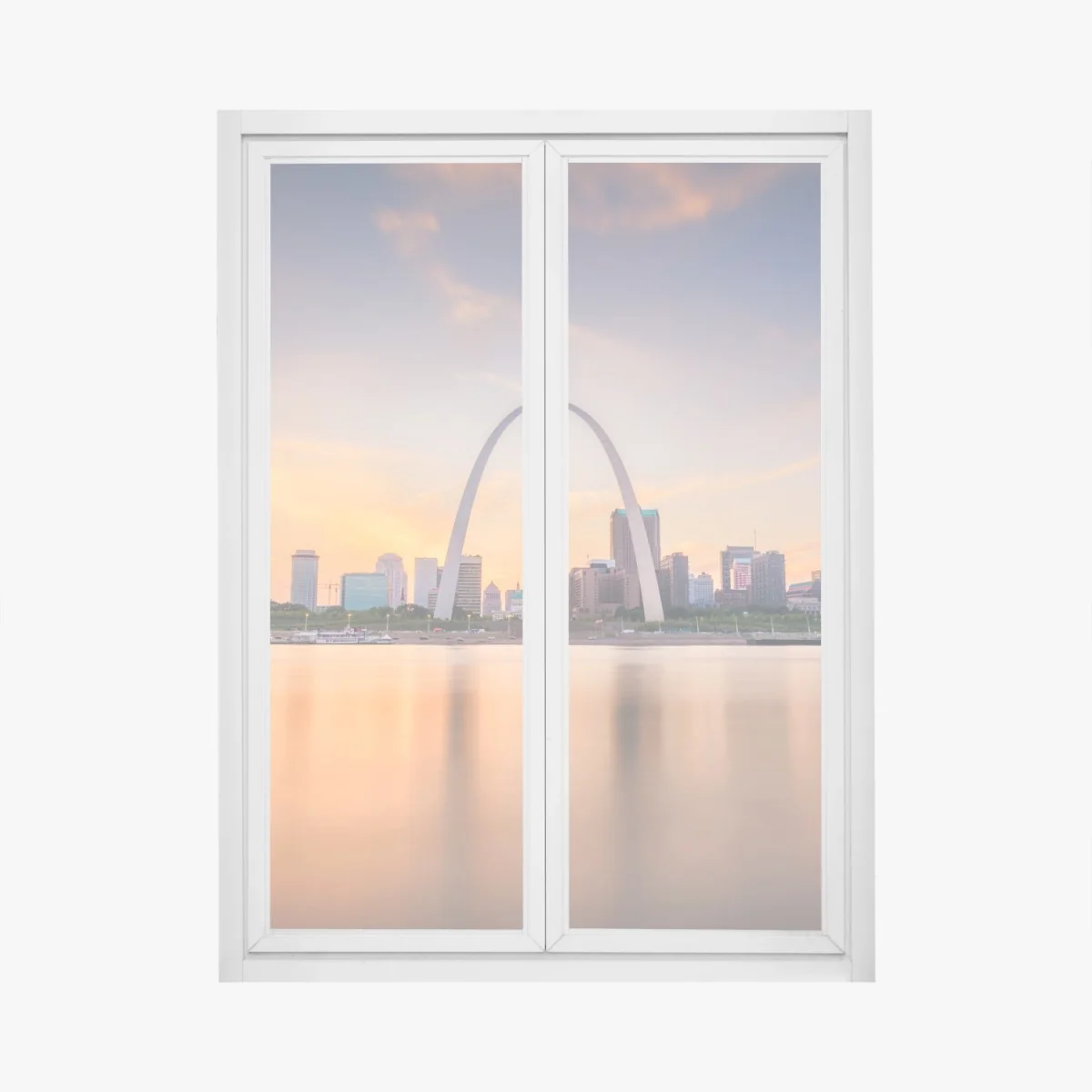 Fensteraufkleber St. Louis skyline bei dämmerung – Wallnifity® Fensteraufkleber St. Louis skyline bei dämmerung – Wallnifity®