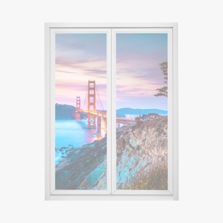 Fensteraufkleber Golden Gate Bridge bei dämmerung – Wallnifity®