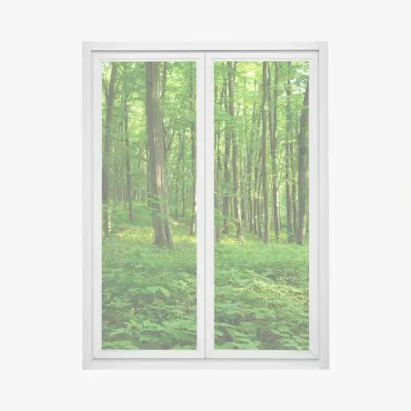 Fensteraufkleber sonniger grüner wald im frühling – Wallnifity®