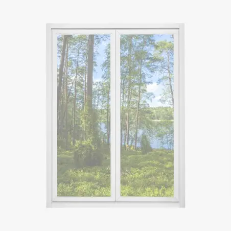 Fensteraufkleber ruhiger kiefernwald am see – Wallnifity®