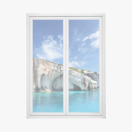 Fensteraufkleber blaue höhlen auf Zakynthos – Wallnifity®