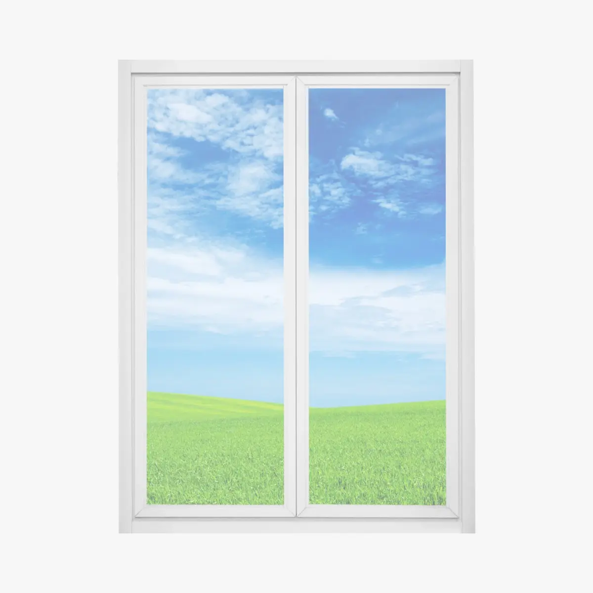 Fensteraufkleber grüne wiese unter blauem himmel – Wallnifity®