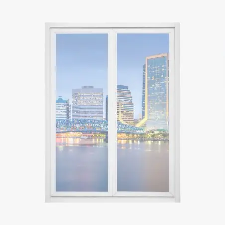 Fensteraufkleber Jacksonville skyline bei dämmerung – Wallnifity®