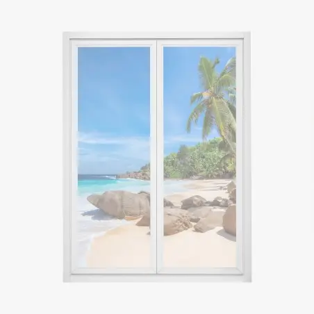 Fensteraufkleber tropischer palmenstrand – Wallnifity®