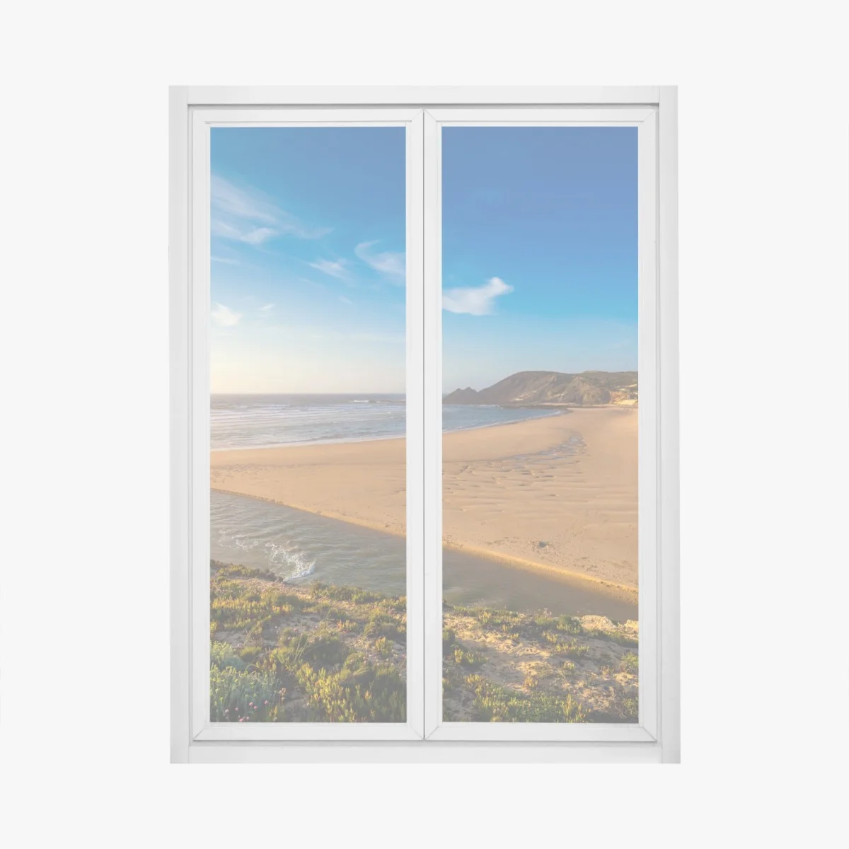 Fensteraufkleber Praia da Amoreira panoramablick – Wallnifity® Fensteraufkleber Praia da Amoreira panoramablick – Wallnifity®
