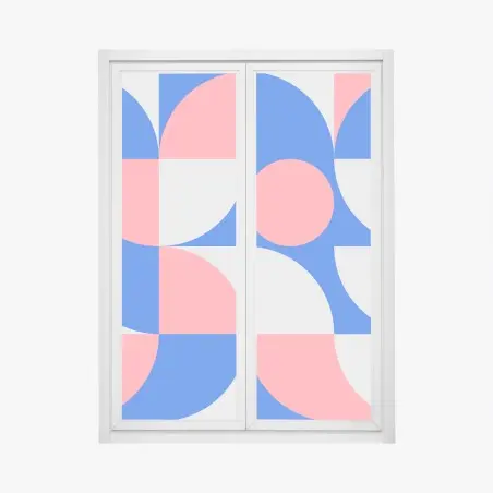 Fensteraufkleber skandinavische geometrische komposition – Wallnifity®