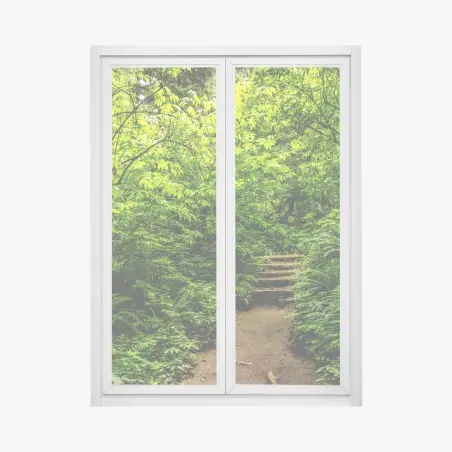 Fensteraufkleber üppiger waldpfad – Wallnifity®