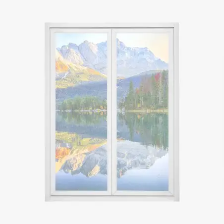 Fensteraufkleber herbstliche spiegelung am Eibsee bei Zugspitze – Wallnifity®