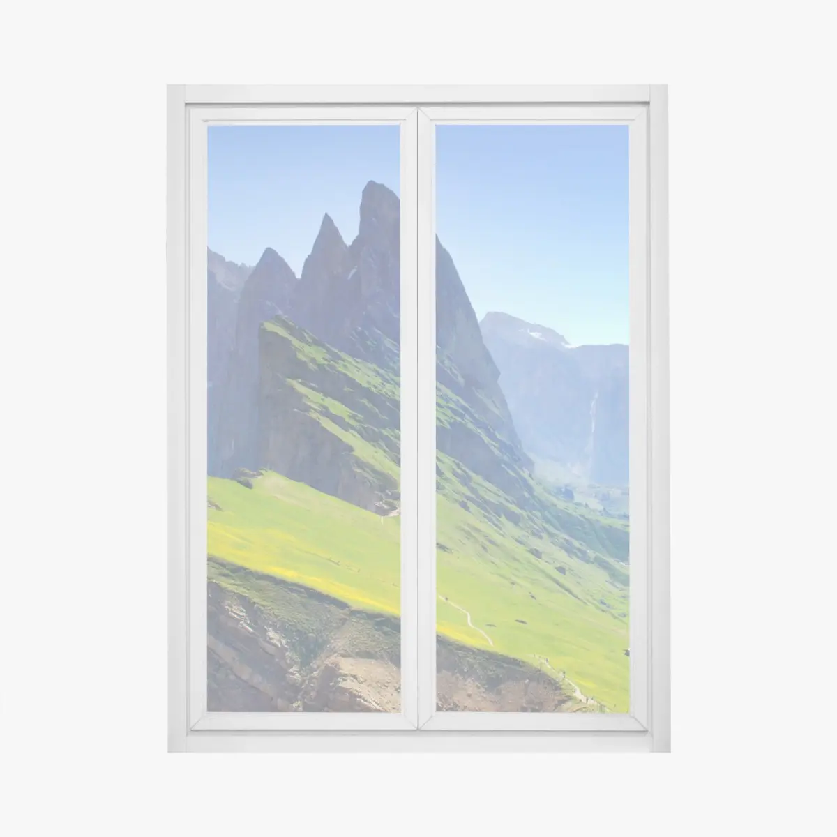Fensteraufkleber majestätische Seceda in den Dolomiten – Wallnifity®