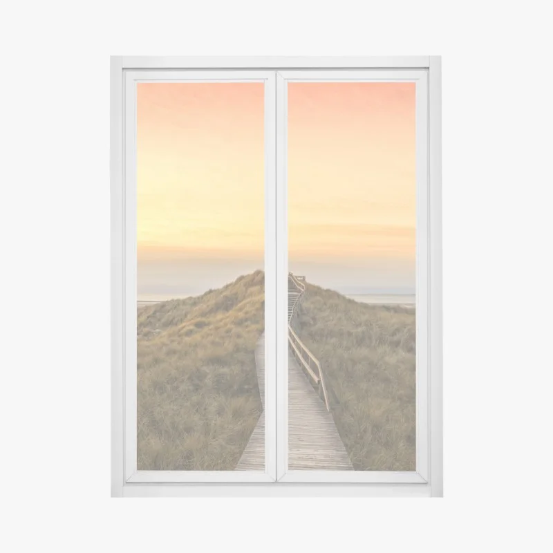 Fensteraufkleber sonnenuntergang am strand von Amrum