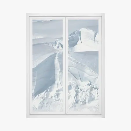 Fensteraufkleber gletscherlandschaft mit tiefen spalten – Wallnifity®