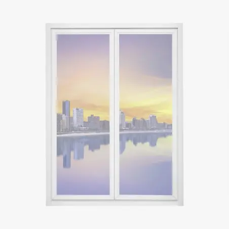 Fensteraufkleber Durban dämmerung skyline am strand – Wallnifity®
