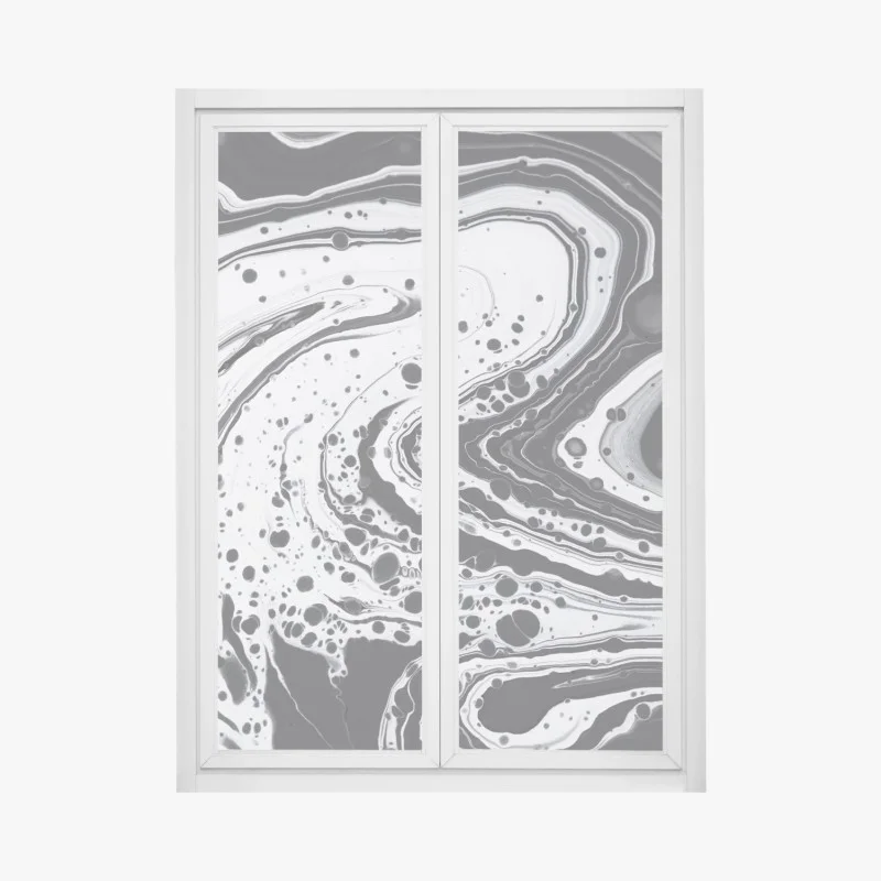 Fensteraufkleber schwarz-weißes marmormuster