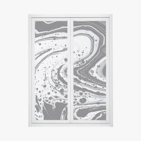 Fensteraufkleber schwarz-weißes marmormuster – Wallnifity®