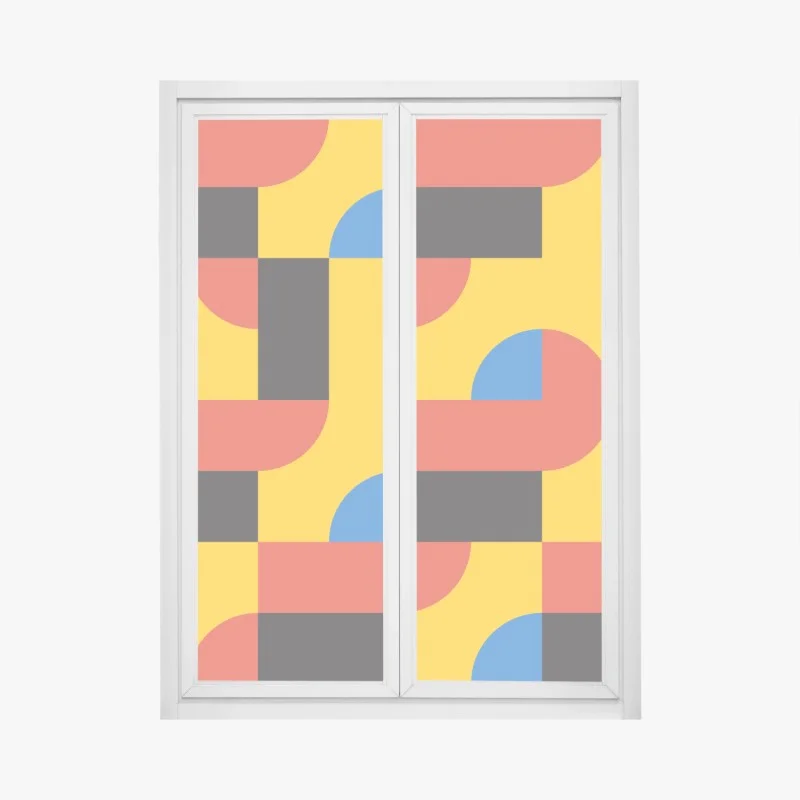 Fensteraufkleber kräftiges geometrisches muster für die wand