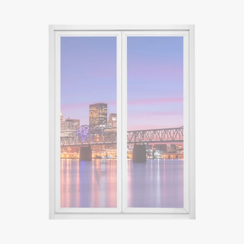 Fensteraufkleber Louisville skyline bei dämmerung