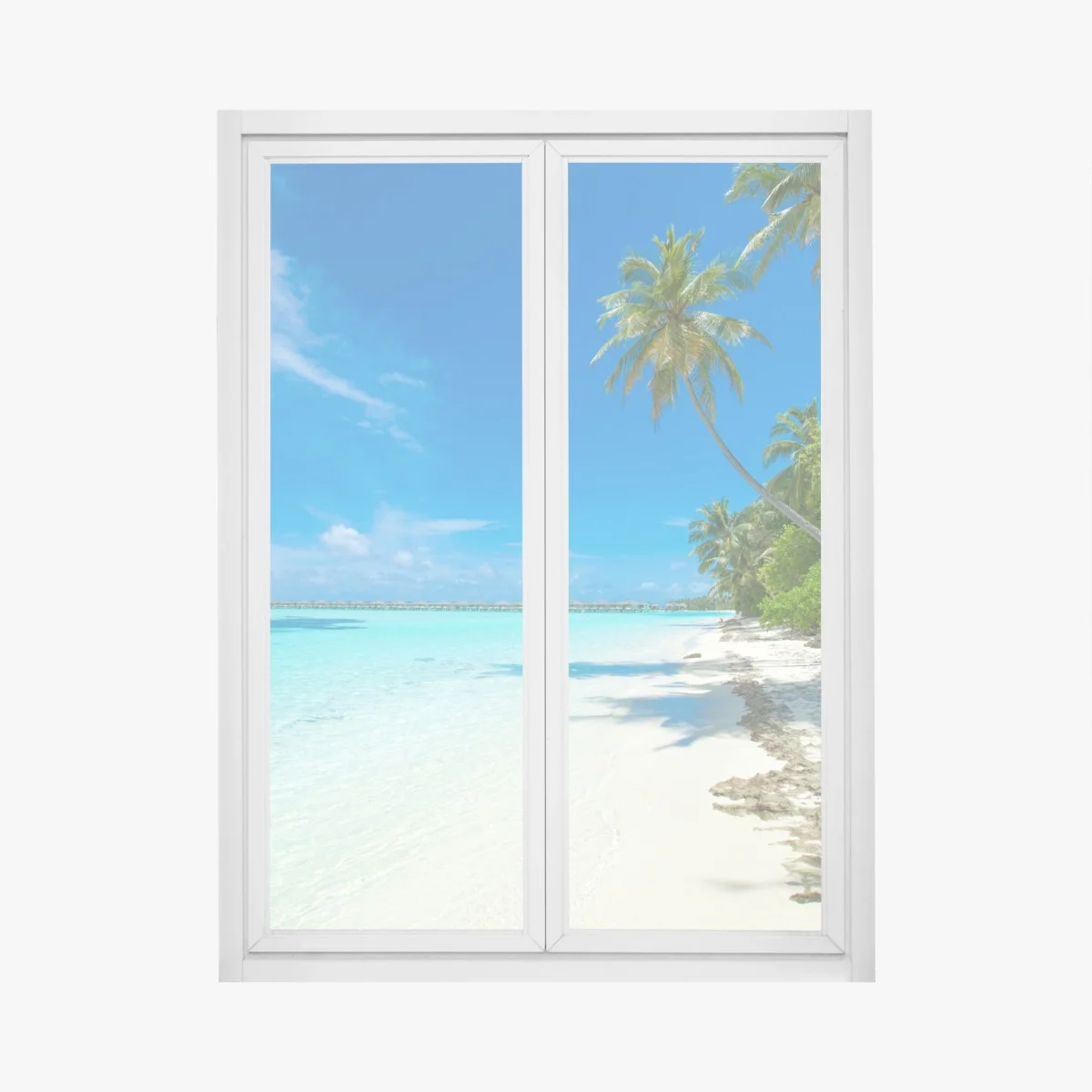 Fensteraufkleber tropischer strand auf den Malediven – Wallnifity® Fensteraufkleber tropischer strand auf den Malediven – Wallnifity®