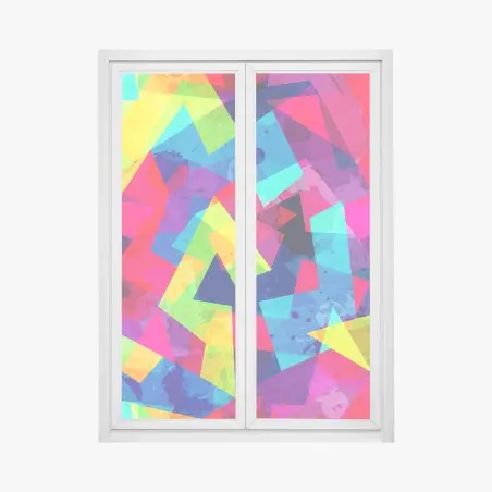 Fensteraufkleber lebendige geometrische aquarell-collage – Wallnifity®