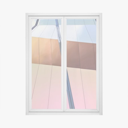 Fensteraufkleber irisierende moderne fassade aus paneelen – Wallnifity®