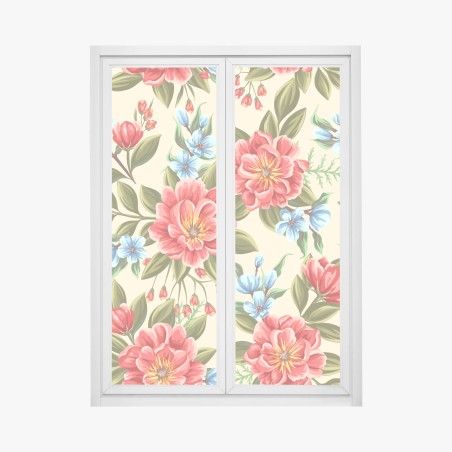 Fensteraufkleber lebhaftes aquarell blumenmuster – Wallnifity®
