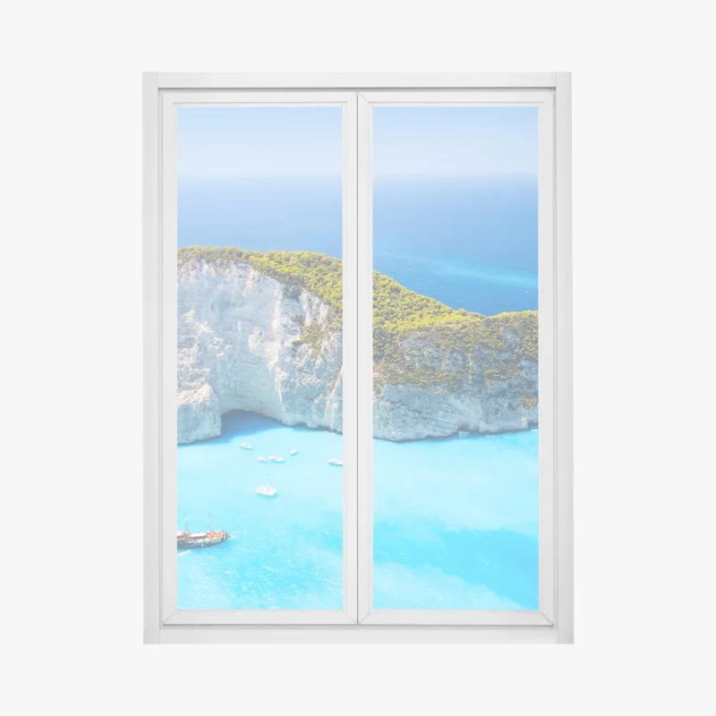 Fensteraufkleber Navagio-Bucht türkisblauer strand, Zakynthos