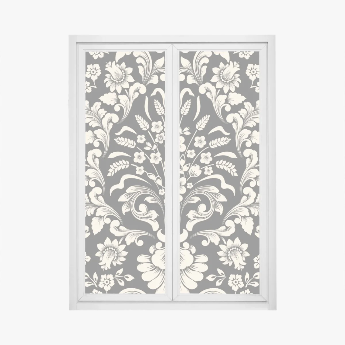 Fensteraufkleber vintage blumiges damastmuster – Wallnifity® Fensteraufkleber vintage blumiges damastmuster – Wallnifity®