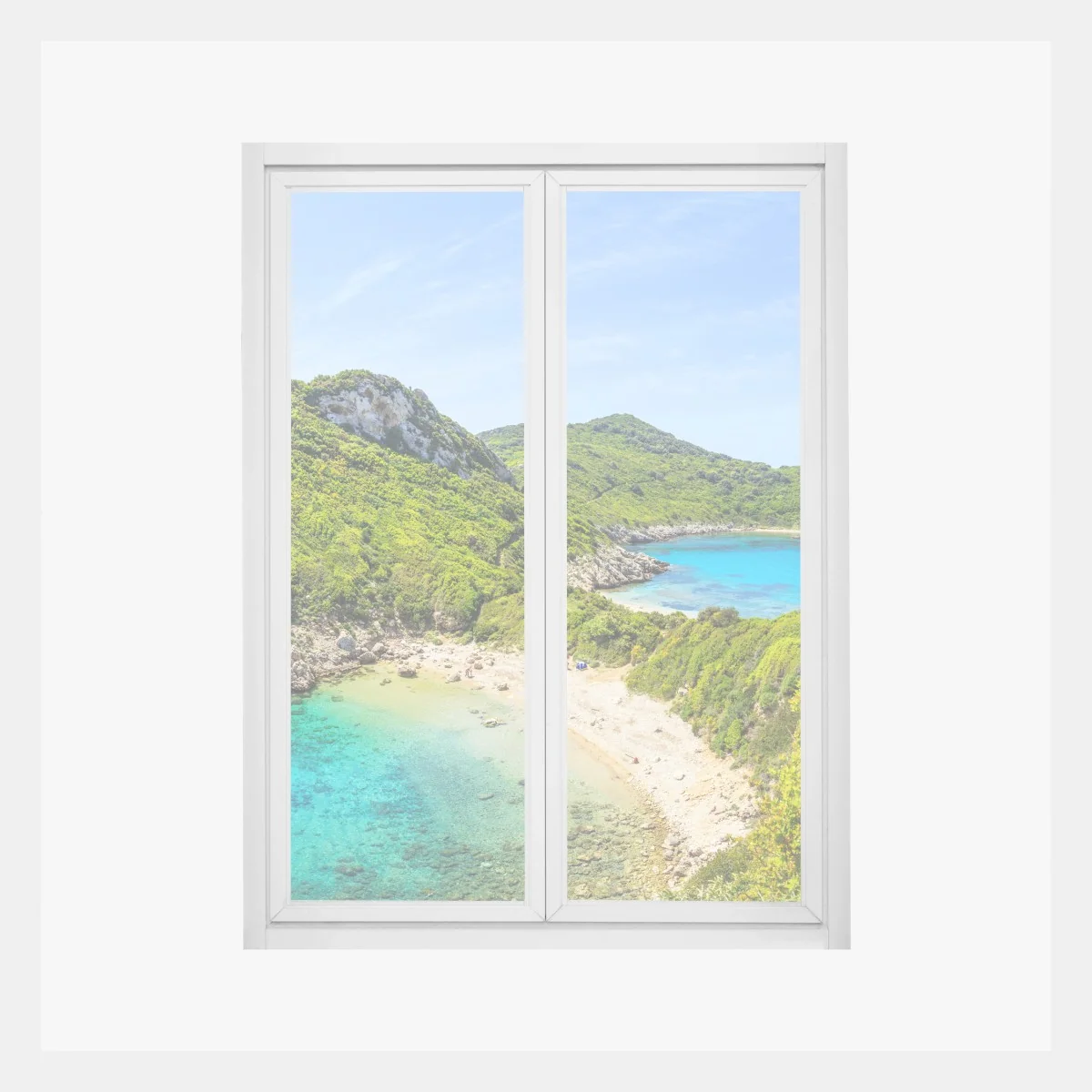 Fensteraufkleber türkisbucht auf einer insel – Wallnifity® Fensteraufkleber türkisbucht auf einer insel – Wallnifity®
