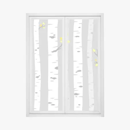 Fensteraufkleber skandinavischer birkenwald – Wallnifity®