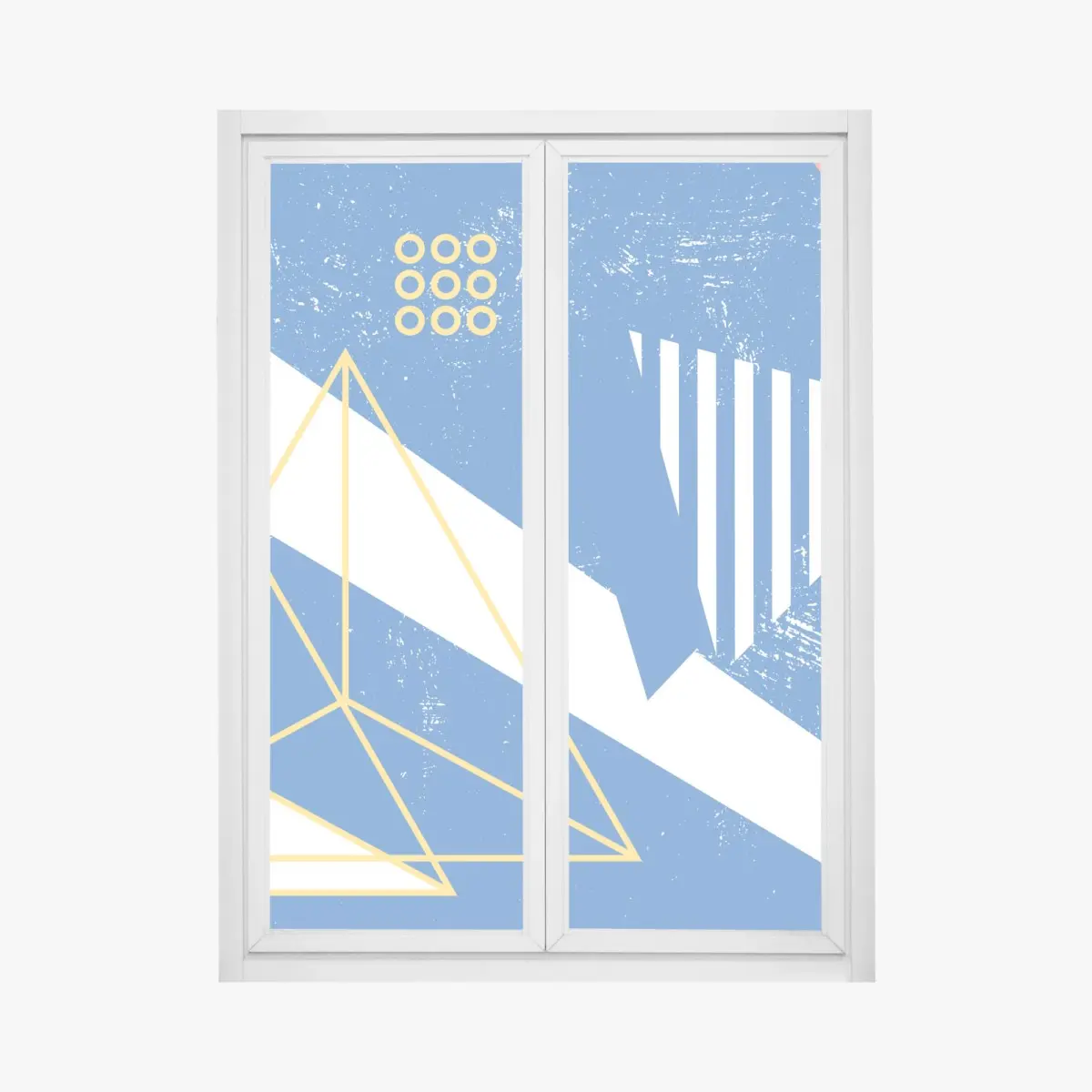 Fensteraufkleber geometrische abstraktion in blau – Wallnifity®
