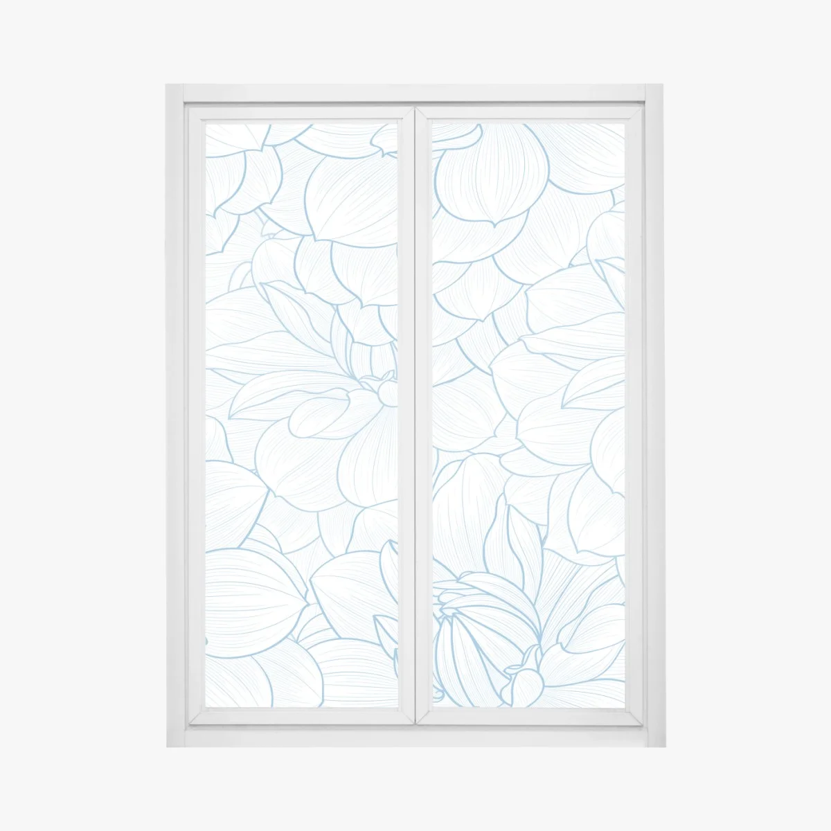Fensteraufkleber zartes blaues blumenmuster – Wallnifity® Fensteraufkleber zartes blaues blumenmuster – Wallnifity®