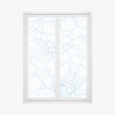 Fensteraufkleber zartes blaues blumenmuster – Wallnifity®