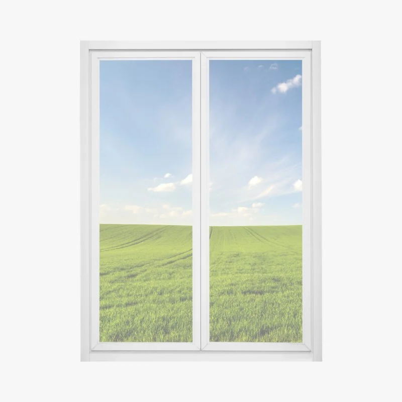 Fensteraufkleber frühlingsgrüne wiesenpanorama