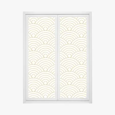 Fensteraufkleber goldenes seigaiha wellenmuster – Wallnifity®