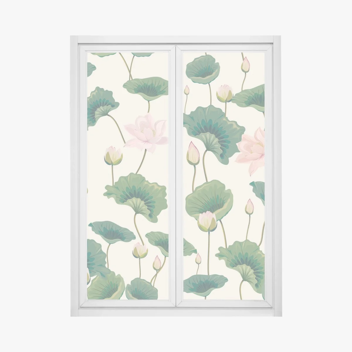 Fensteraufkleber ruhiges botanisches lotosmuster – Wallnifity® Fensteraufkleber ruhiges botanisches lotosmuster – Wallnifity®