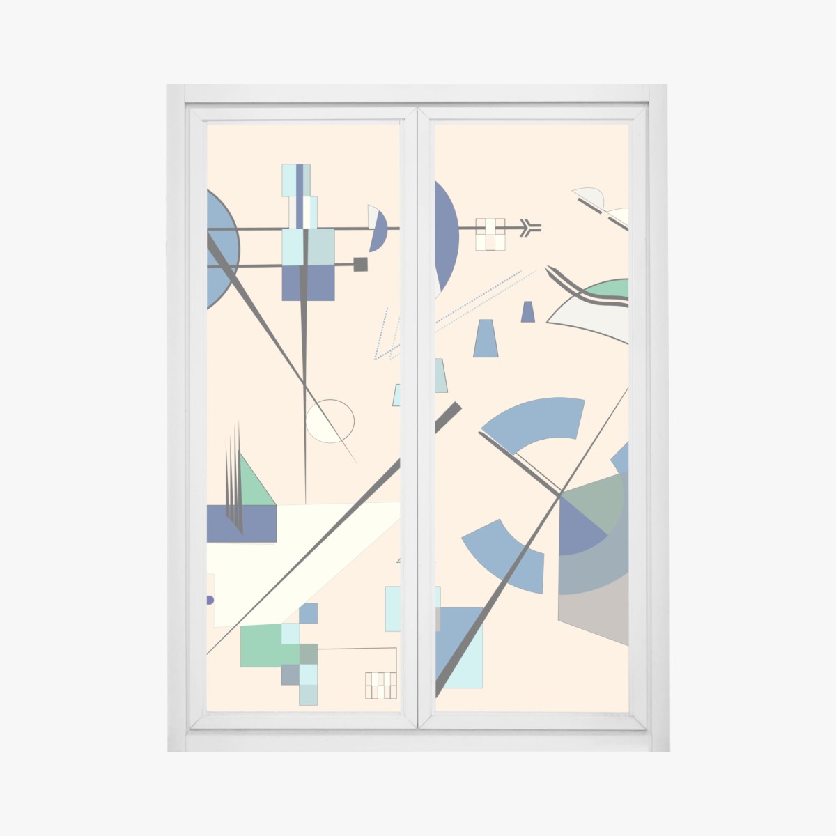 Fensteraufkleber geometrische pastellkomposition – Wallnifity®