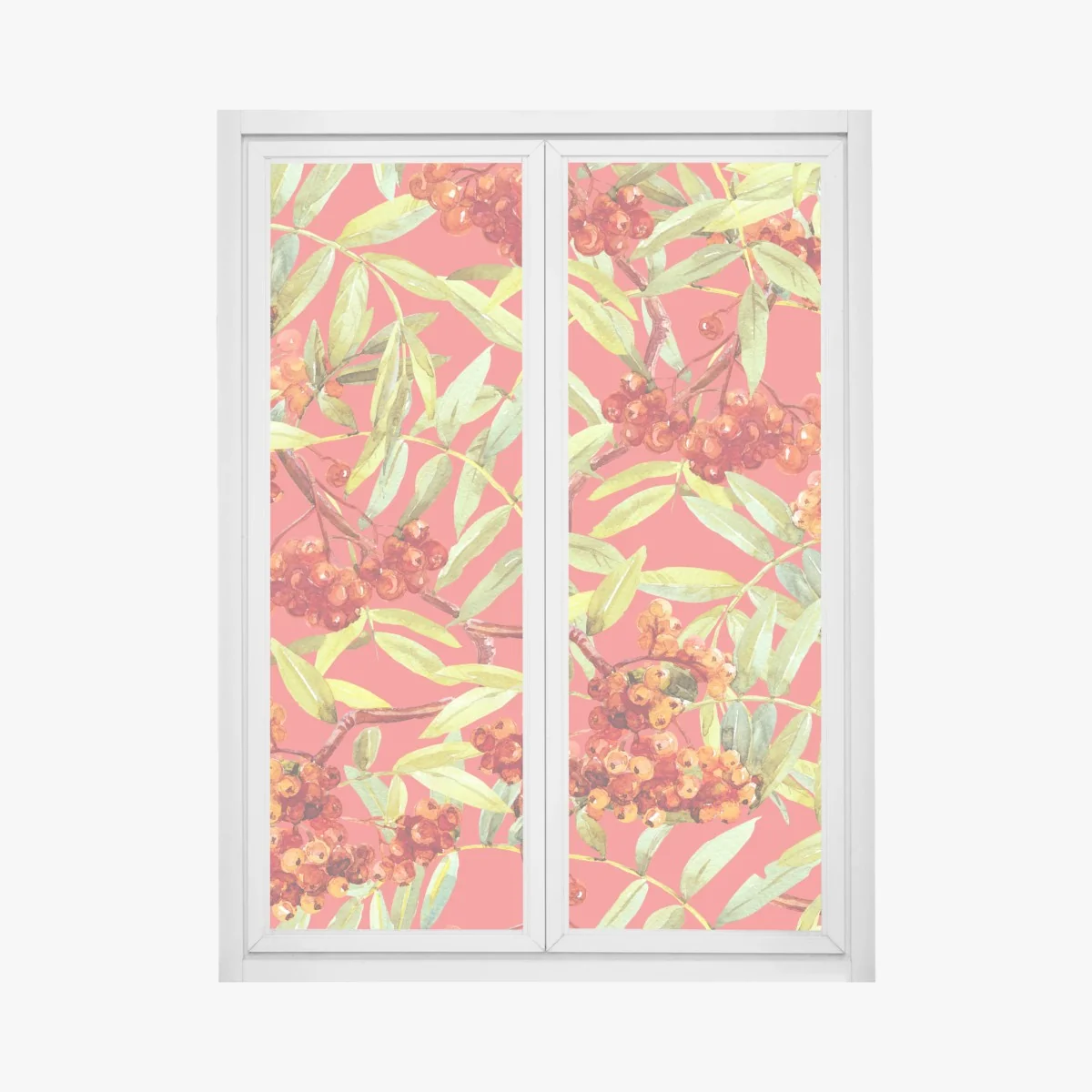 Fensteraufkleber aquarellmuster mit vogelbeeren – Wallnifity® Fensteraufkleber aquarellmuster mit vogelbeeren – Wallnifity®
