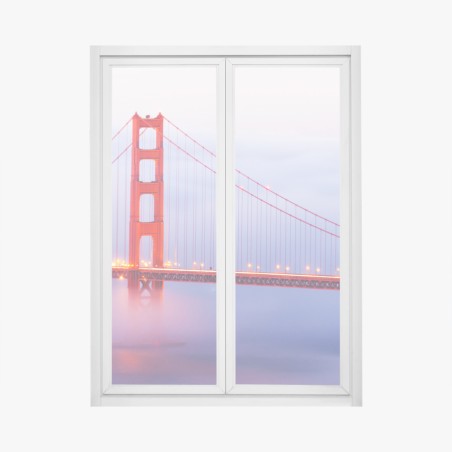 Fensteraufkleber Golden Gate brücke im nebel – Wallnifity®