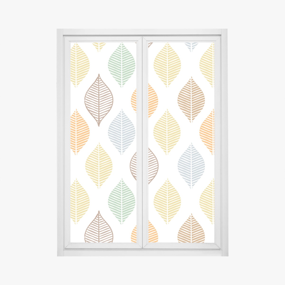 Fensteraufkleber pastelliges blättermuster für die wand – Wallnifity®