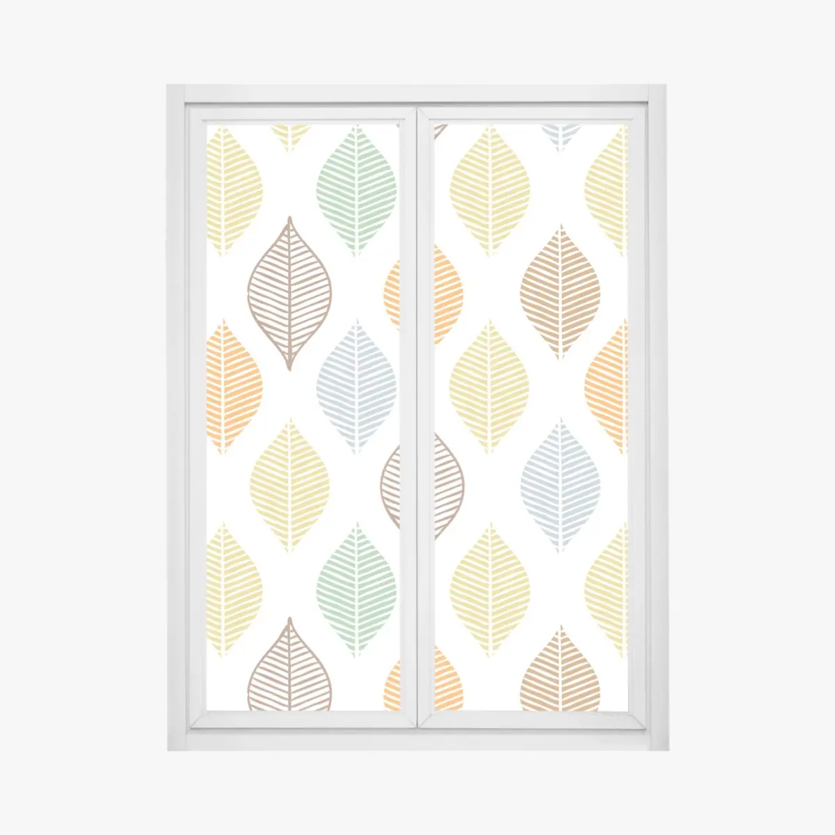 Fensteraufkleber pastelliges blättermuster für die wand – Wallnifity®