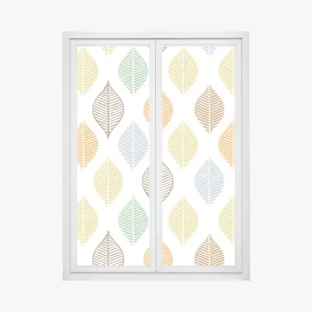 Fensteraufkleber pastelliges blättermuster für die wand – Wallnifity®