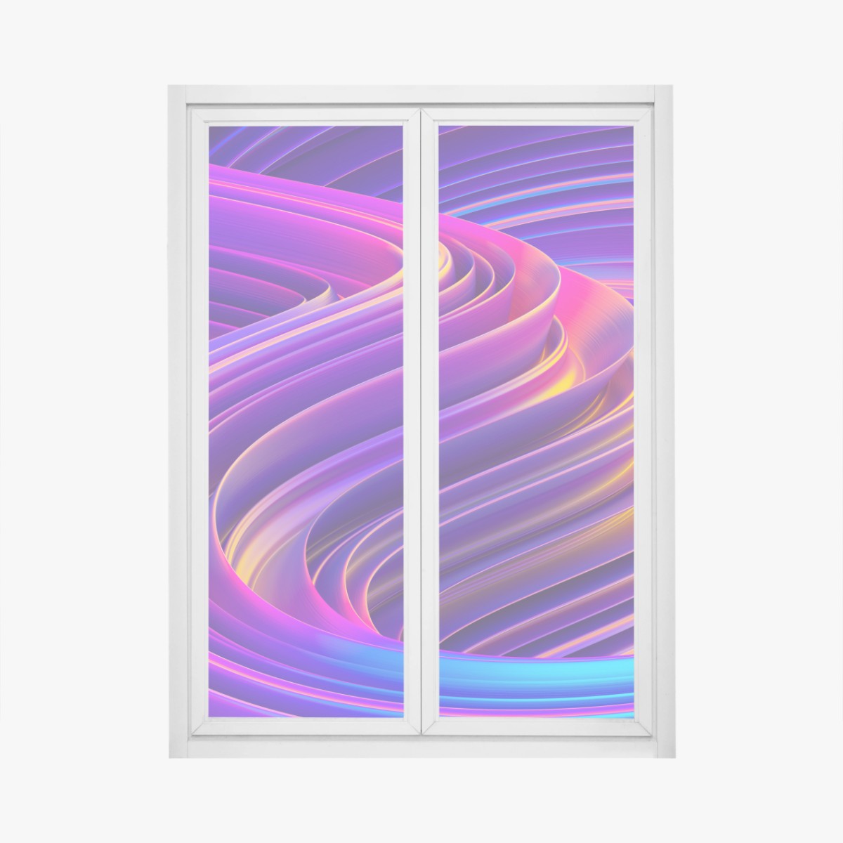 Fensteraufkleber leuchtender lila 3d bandwirbel – Wallnifity®