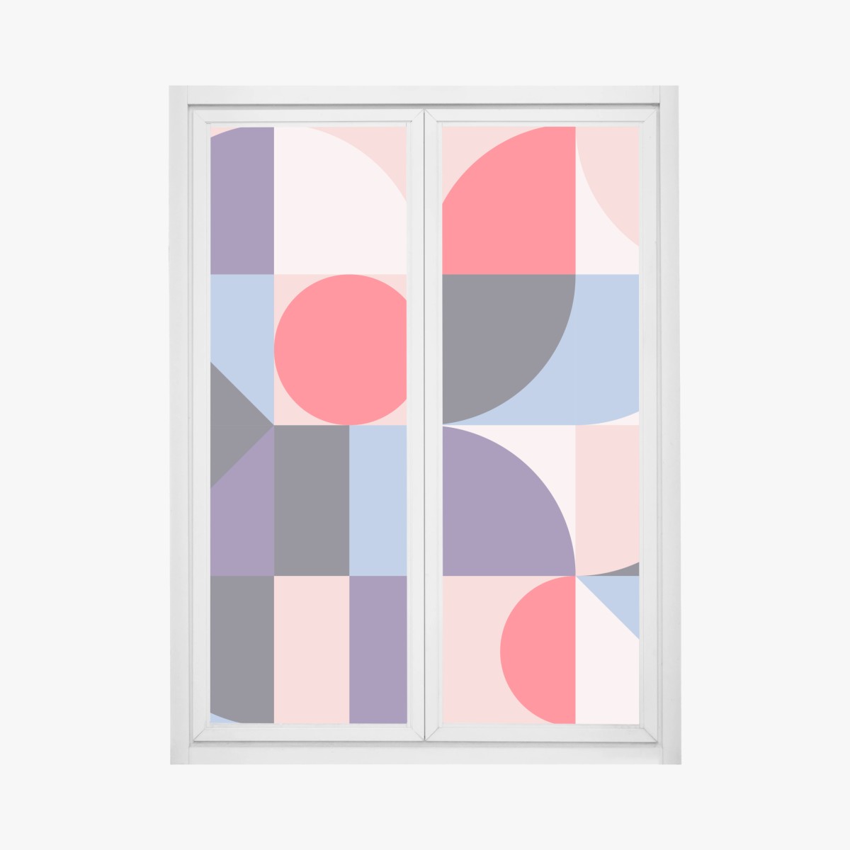 Fensteraufkleber geometrische pastellkomposition – Wallnifity®