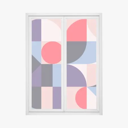 Fensteraufkleber geometrische pastellkomposition – Wallnifity®