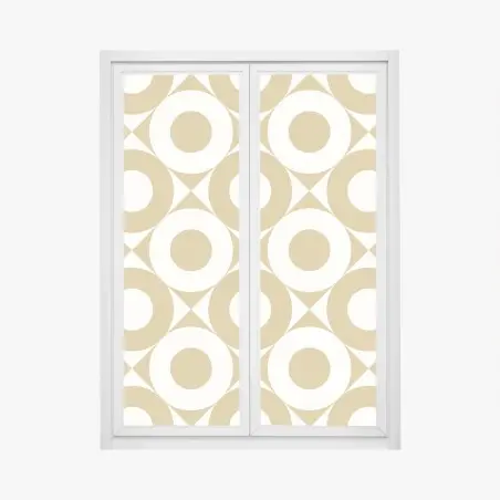 Fensteraufkleber goldenes geometrisches kreismuster – Wallnifity®
