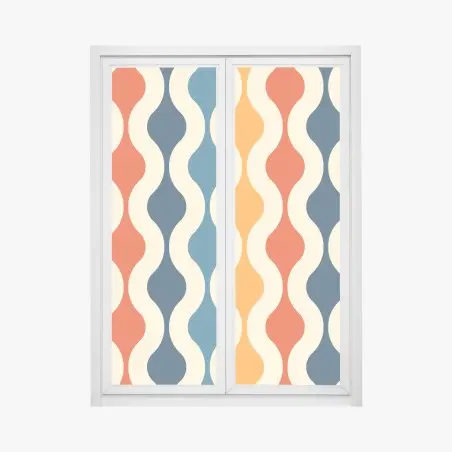 Fensteraufkleber retro welliges mid-century muster – Wallnifity®