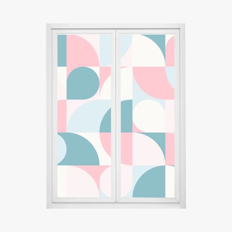 Fensteraufkleber pastell geometrische mosaik